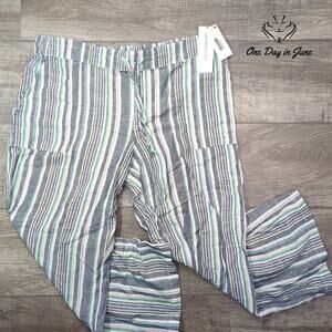 Liz Claiborne Cropped Linen Pants Size L